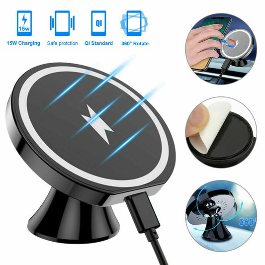 Trenzia™ |Magnetic Wireless Charging Car Phone Holder 15W – حامل هاتف سيارة بشحن لاسلكي مغناطيسي ١٥ واط