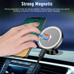 Trenzia™ |Magnetic Wireless Charging Car Phone Holder 15W – حامل هاتف سيارة بشحن لاسلكي مغناطيسي ١٥ واط